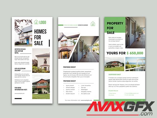 Flyer Layout with Green Accents 328565781