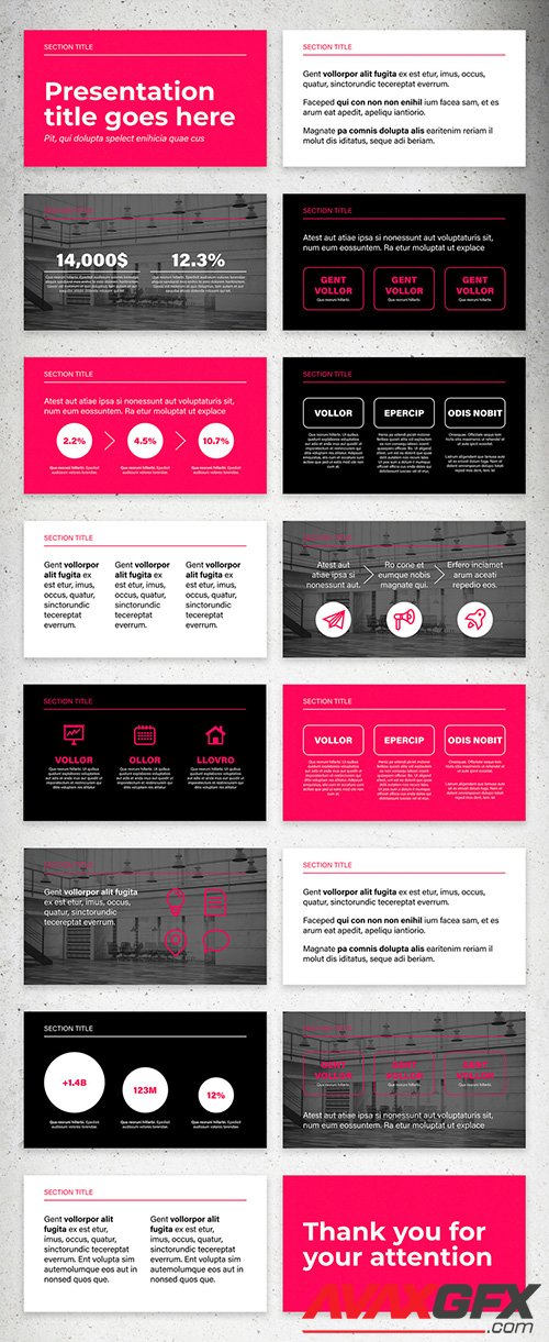 Pink and Black Presentation Layout 331505063