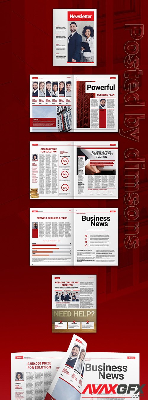 Red Newsletter Layout 328155889