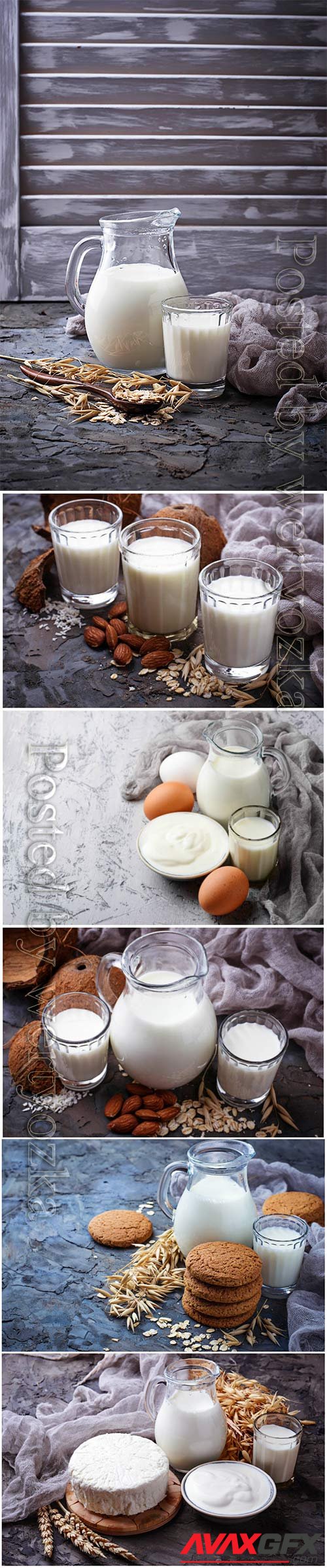 Milk, sour cream and eggs