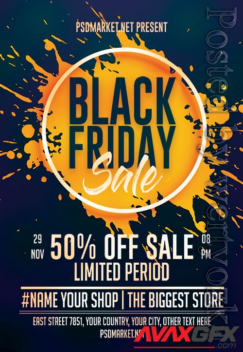 Black sale - Premium flyer psd template