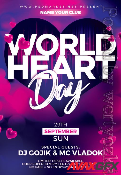 World heart day - Premium flyer psd template