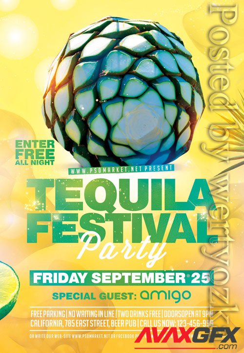 Tequila festival - Premium flyer psd template