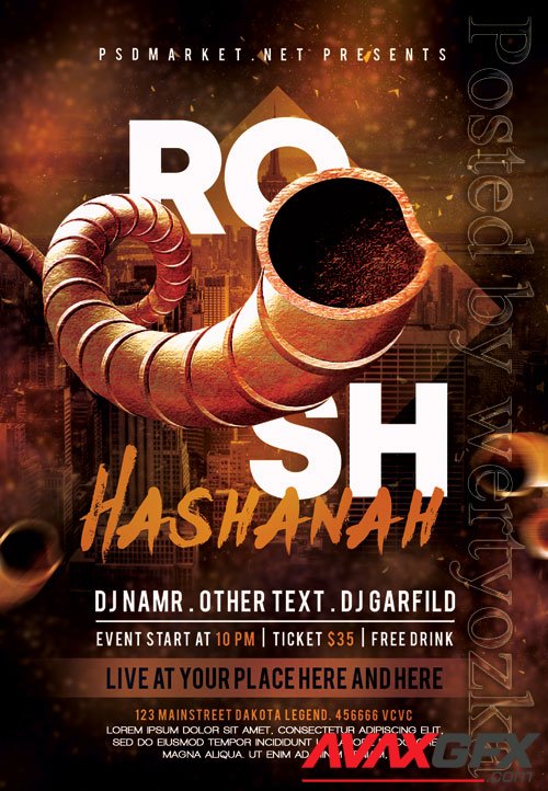 Rosh hashanah event - Premium flyer psd template