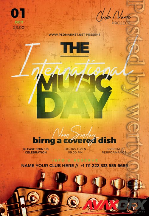 International music day - Premium flyer psd template