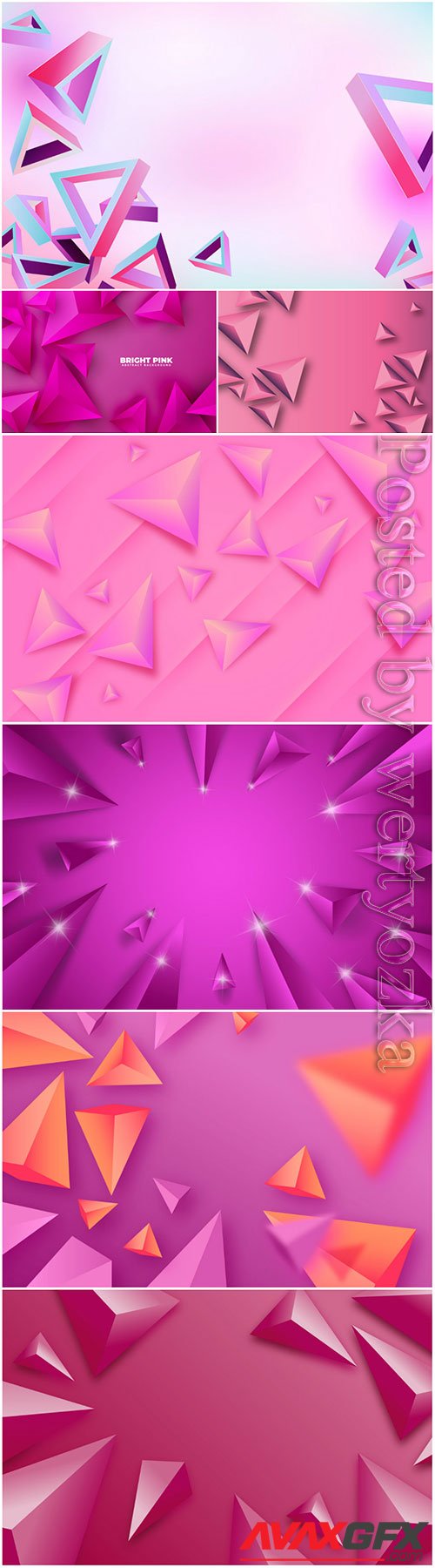 3d vector background with pink abstract elements