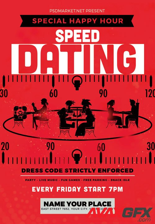 Speed dating party night - Premium flyer psd template