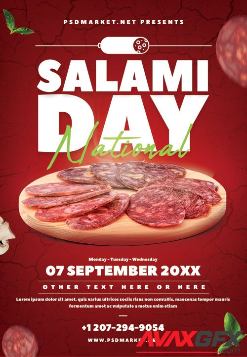 Salami day - Premium flyer psd template