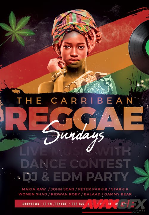 Reggae sunday - Premium flyer psd template