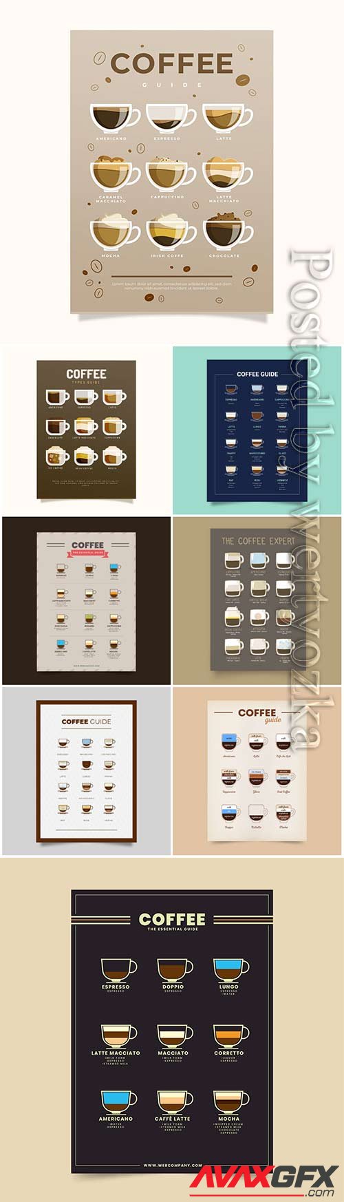 Coffee selection vector poster