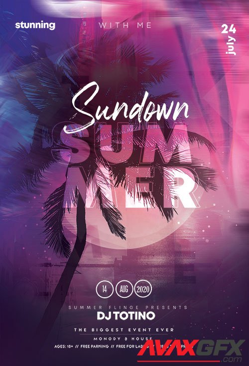 Sundown Summer Event - Premium flyer psd template