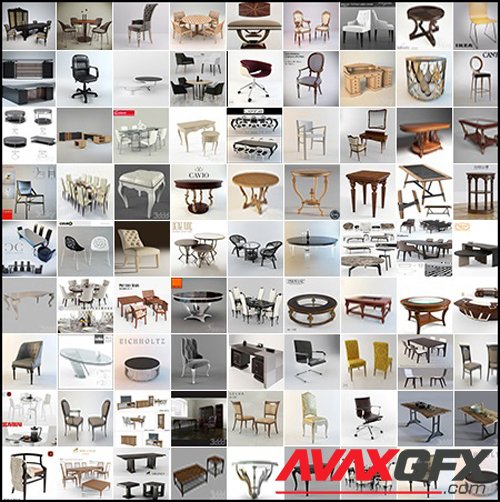 244 Models - 3DDD Pro Table & Chair Vol.01 - 3D Models