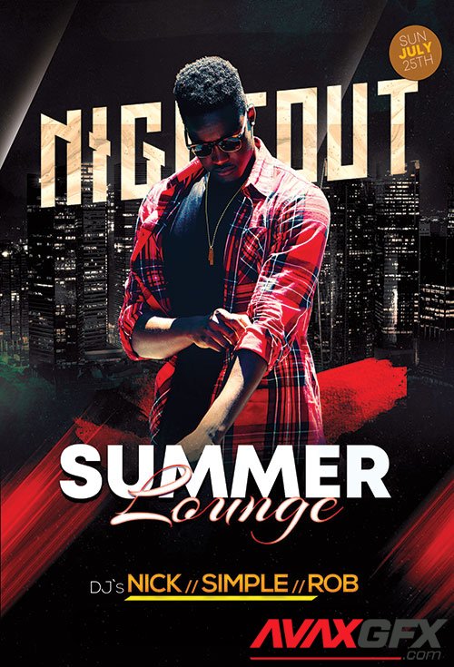 Summer Lounge Nightout - Premium flyer psd template