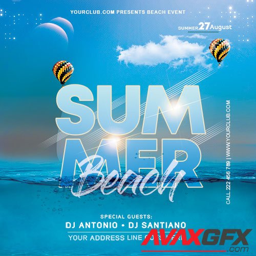 Beach Time - Premium flyer psd template