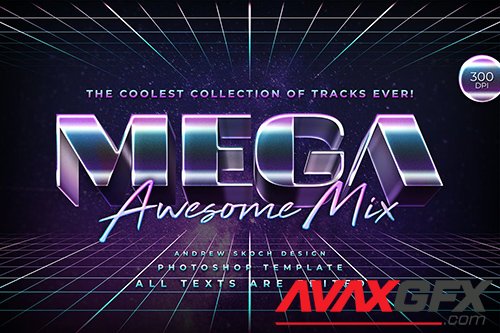 Mega - 80s Retro Text Effect