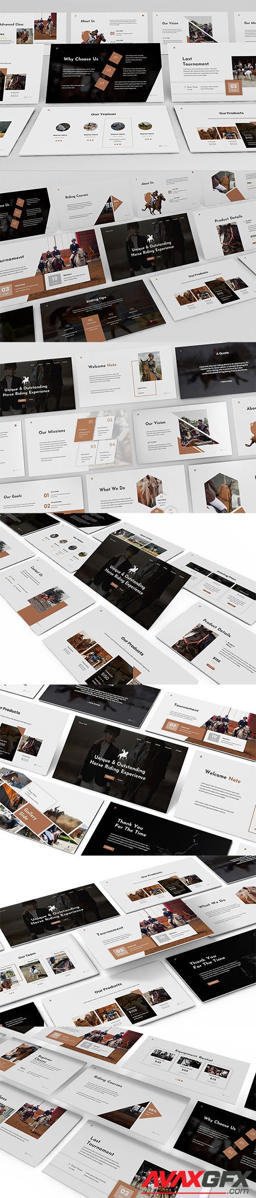 Equestrian Powerpoint, Keynote and Google Slides Presentation Template