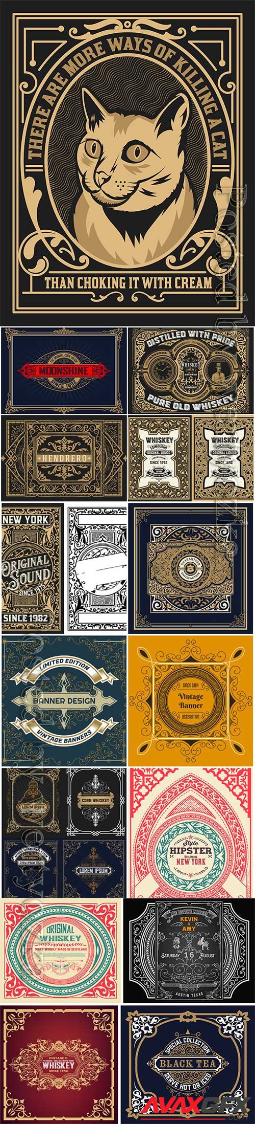 Vintage labels in vector, ornaments and logos # 3