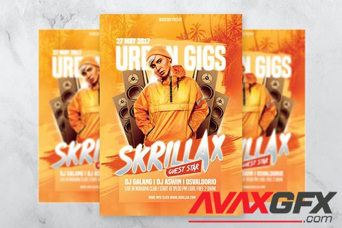 Urban DJ Party Hiphop Flyer Template