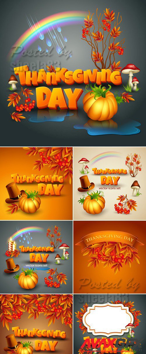 Thanksgiving Day Backgrounds Vector 2