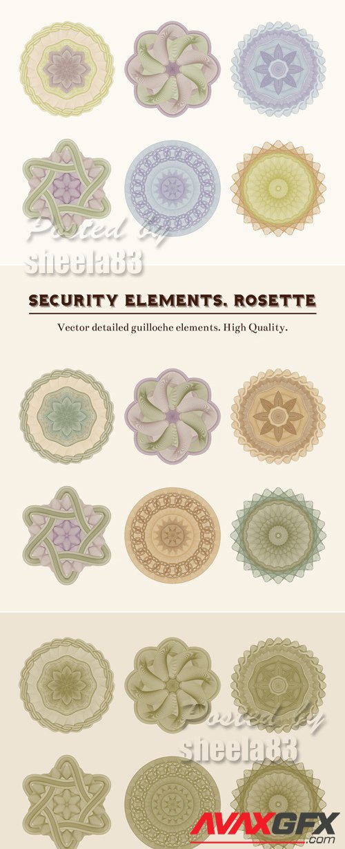 Secutity Elements - Rosettes Vector