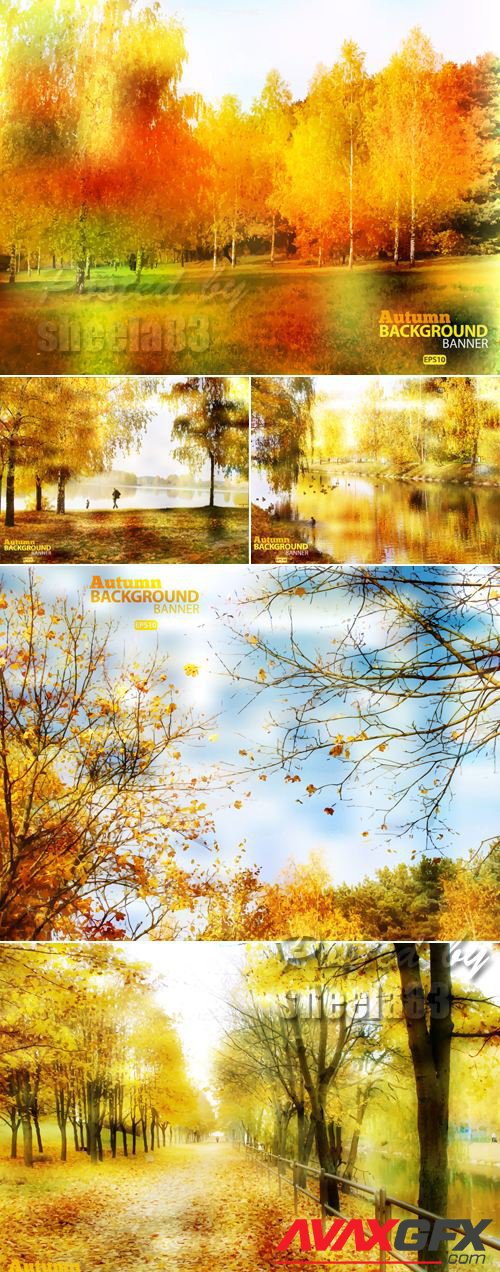 Autumn Nature Backgrounds Vector 2