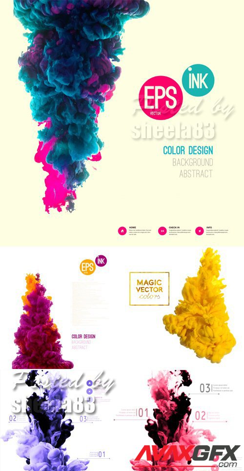 Colorful Ink in Water Vector 3