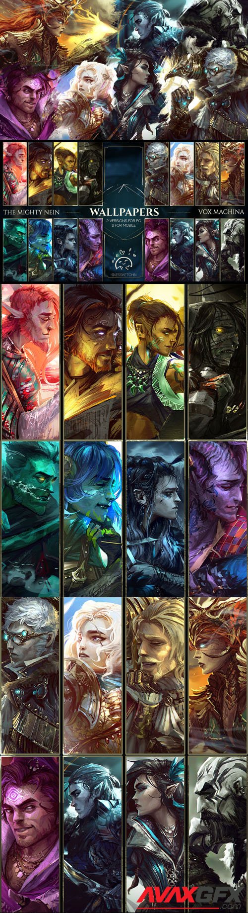 The Mighty Nein & Vox Machina - Mega Wallpaper Pack (PC/Mobile)