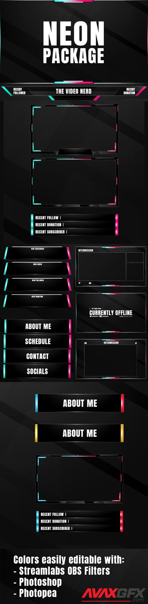 NEON Overlay PSD Package