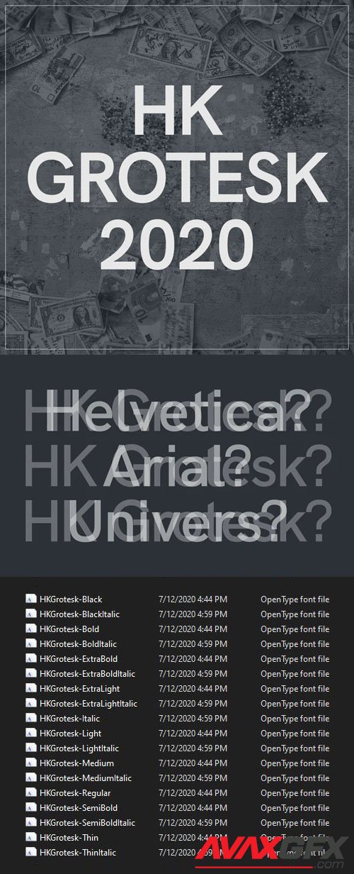 HK Grotesk 2020 - Sans Serif Typeface [18-Weights]