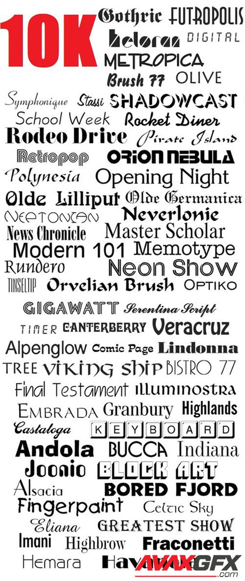 10000 Fonts Collection