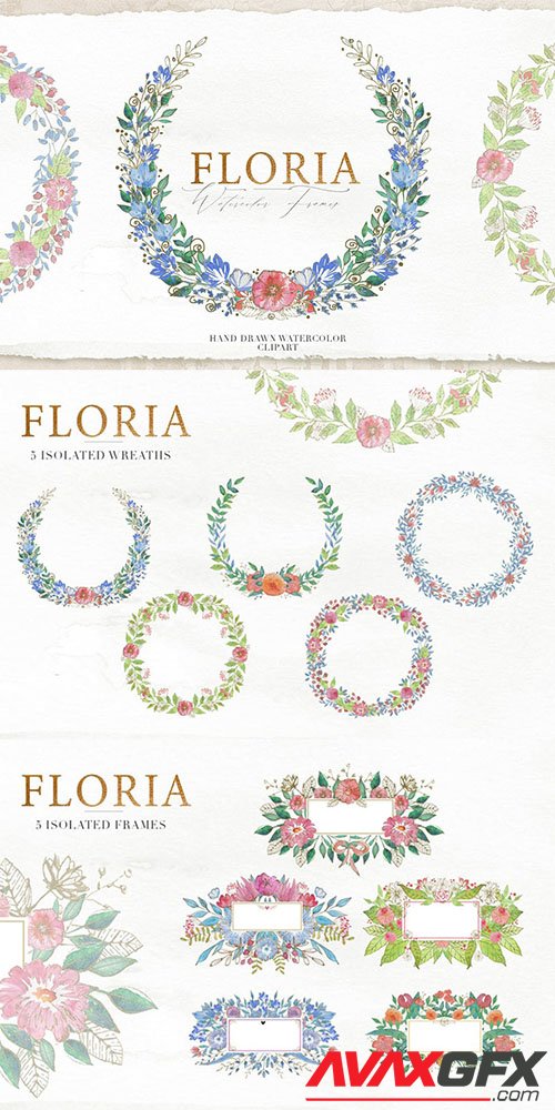 Watercolor Floral Frames