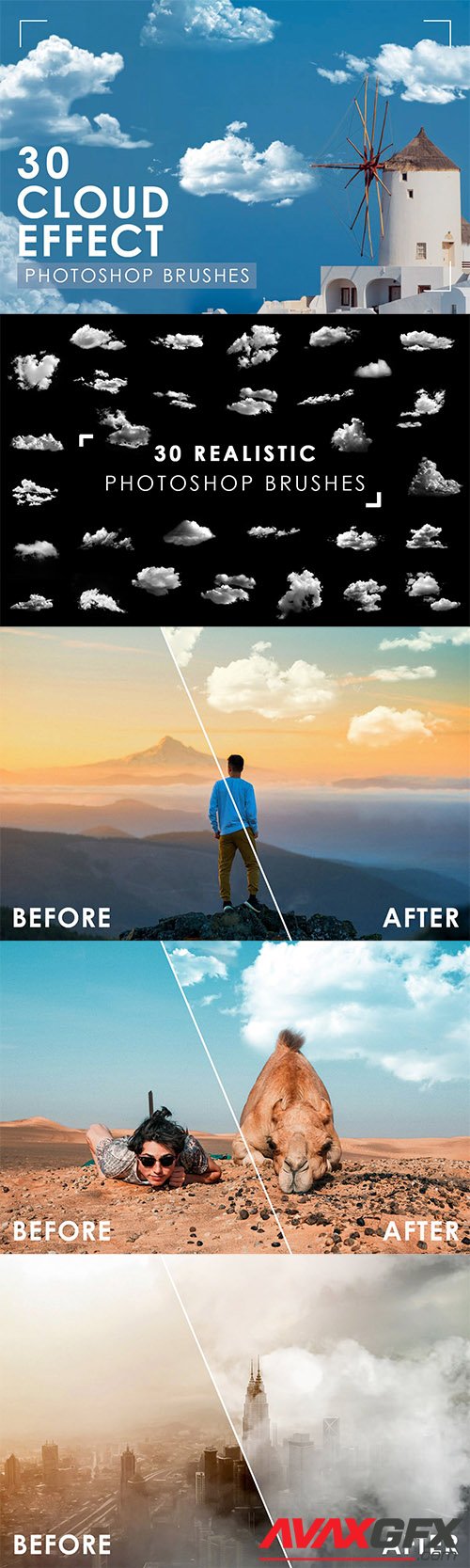 30 Realistic Cloud Photoshop Brushes