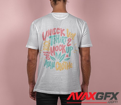 Back V-Neck T-Shirt Mockup