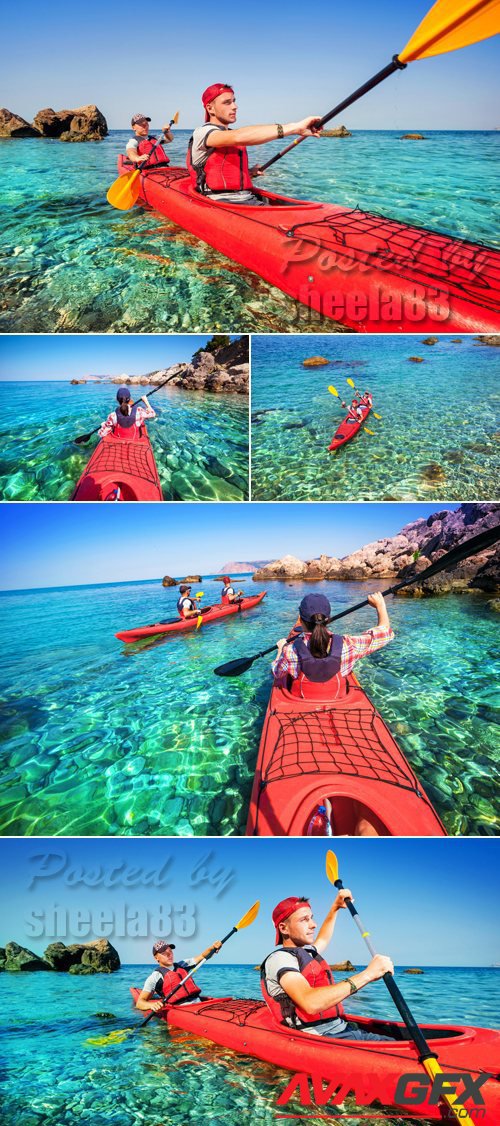 Stock Photo - Kayaking at Sea