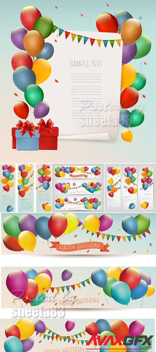 Festive Color Balloons Vector 2