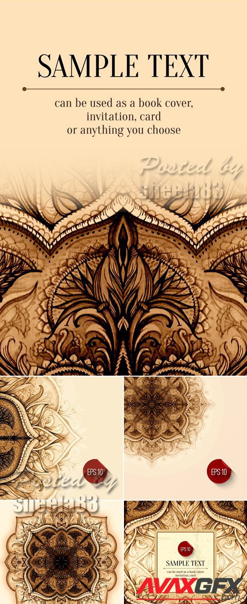 Decorative Floral Cards Vector