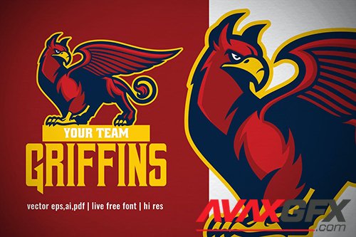 Mascot Griffin for sport and esport logo