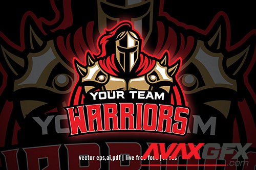 warrior knight mascot logo