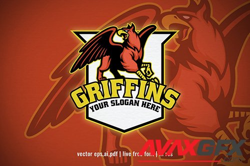 griffin character sport and e-sport logo