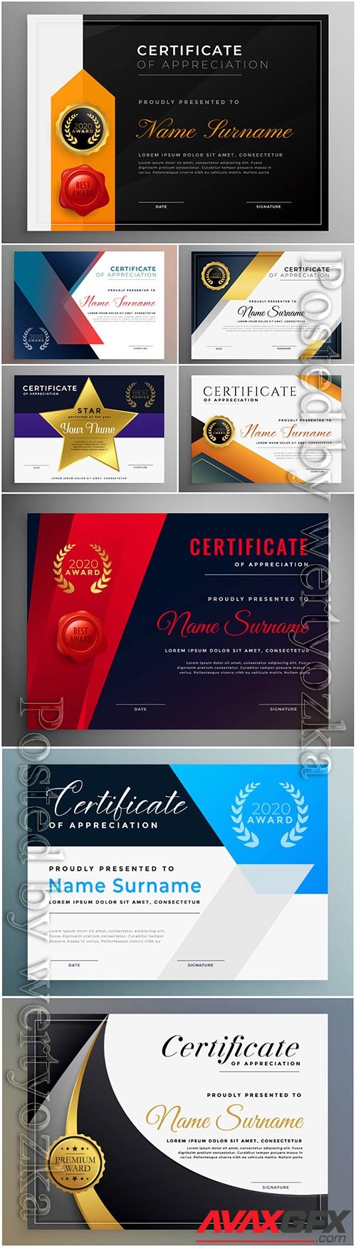 Certificate of appreciation professional vector template