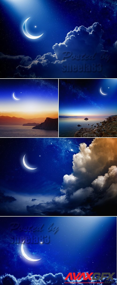 Stock Photo - Moon & Clouds