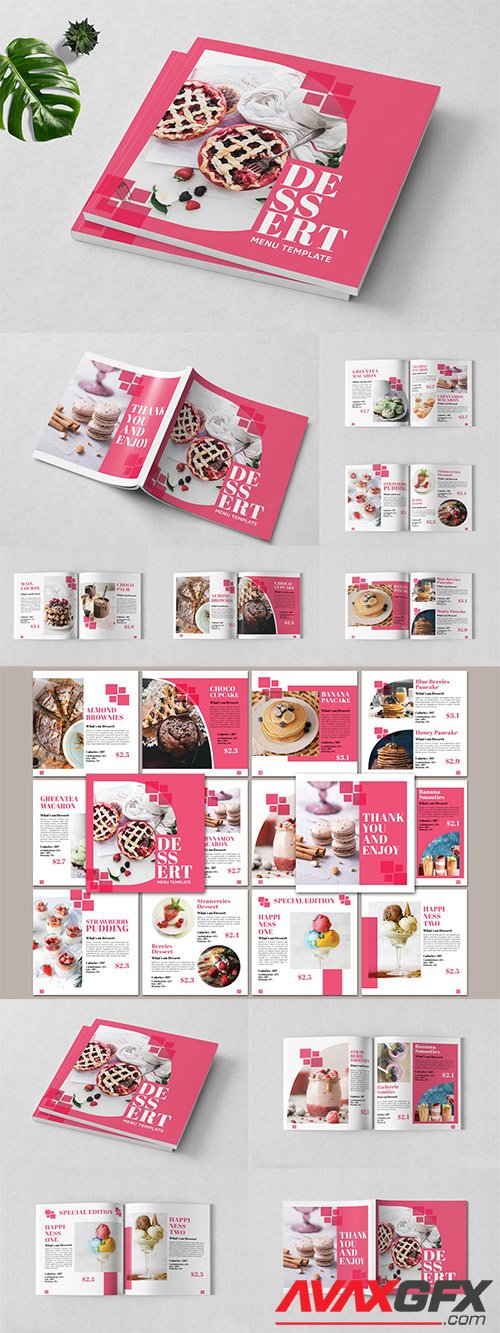 Dessert Menu Template Square