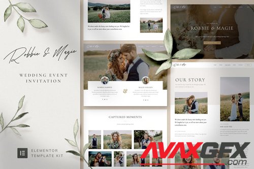 ThemeForest - Robbie & Magie v1.0 - Wedding Event Invitation Elementor Template Kit - 27855794