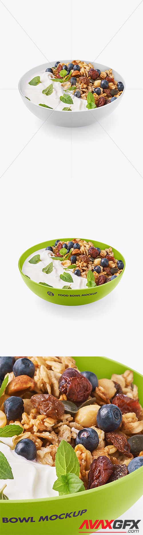 Bowl w/ Yogurt and Muesli Mockup 64512