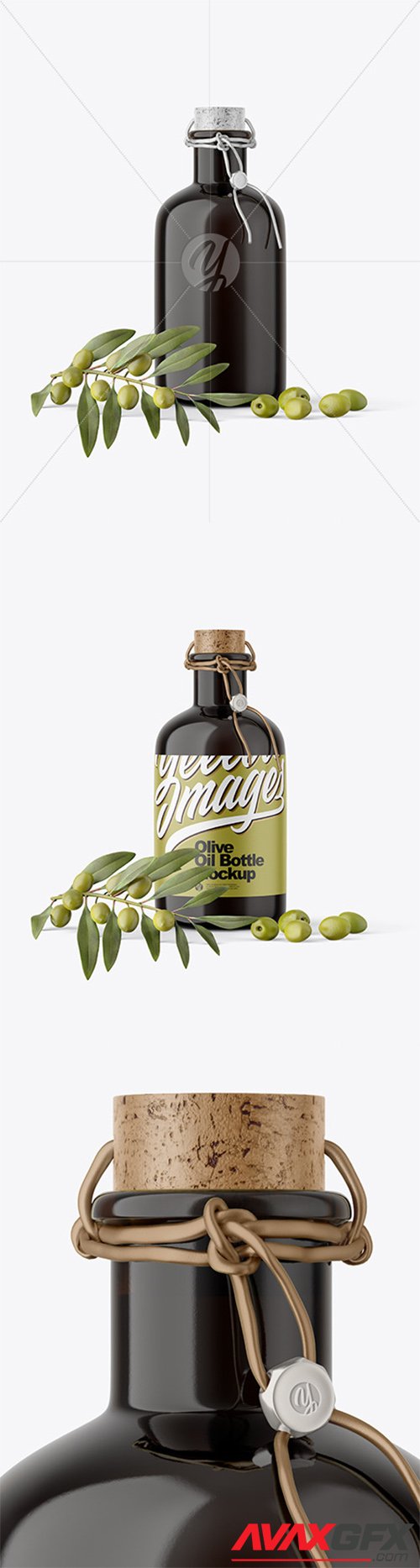 Dark Glass Olive Oil Bottle Mockup 64702