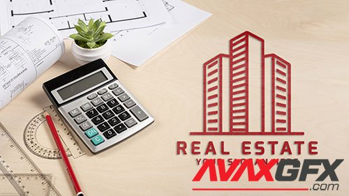 Real estate logo with calculator