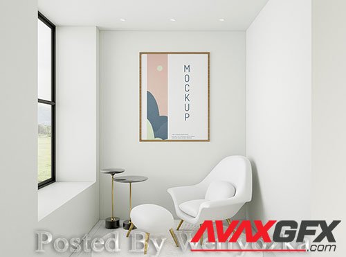 Front view minimalist home assortment with frame mock-up