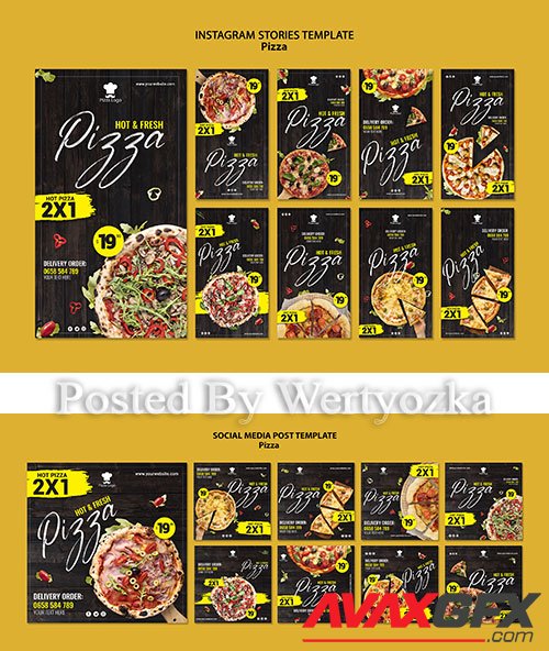 Pizza restaurant social media stories template