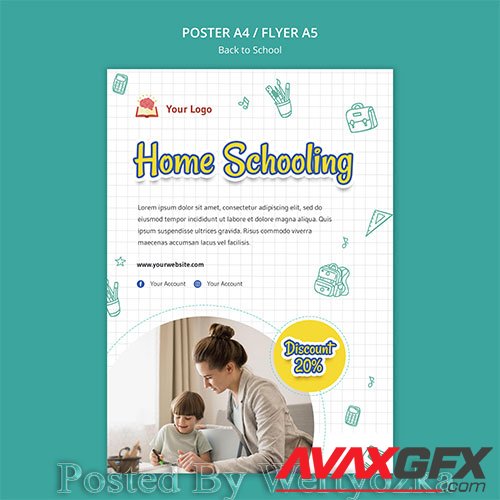 Back to school poster template design