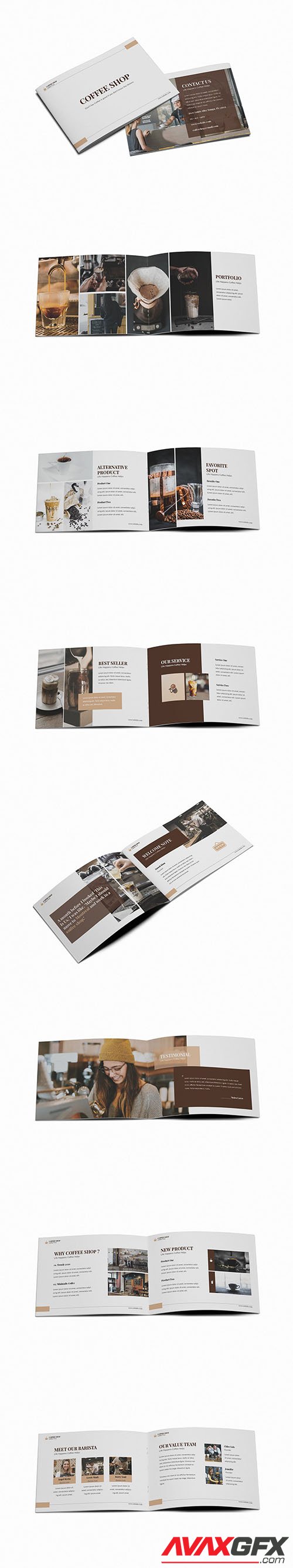 Coffee Shop A5 Brochure Template